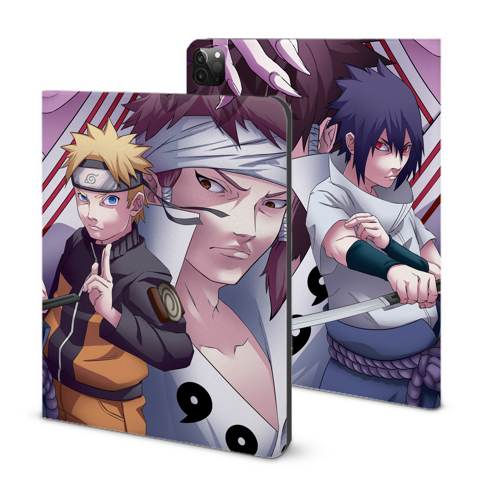 （画像用） NARUTO -ナルト- NARUTO -ナルト- 疾風伝 IPadケース ペンホルダー付き ブックスタイルデザイン